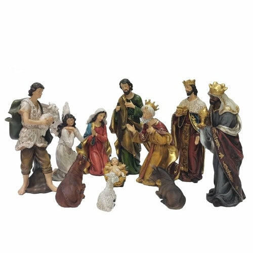 11 Piece Nativity Set 12 inch  Statue Baby Jesus Manger Christmas Crib