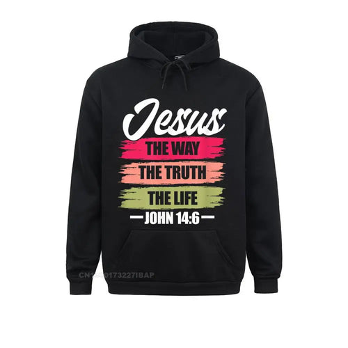 Jesus The Way Truth Life John Christian Bible Verse Hooded Pullover