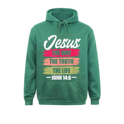 Jesus The Way Truth Life John Christian Bible Verse Hooded Pullover