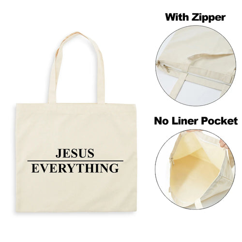 Fashion Women Shopping Bag Canvas Tote Jesus Is My God Print Shoulder