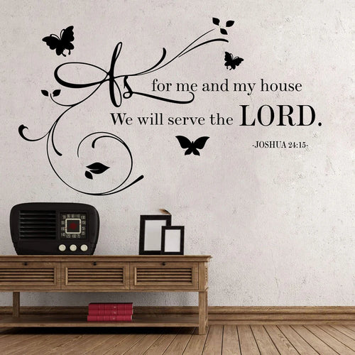 Bible Verse Joshua 24 15 Quote Wall Decal Sticker As For me House We