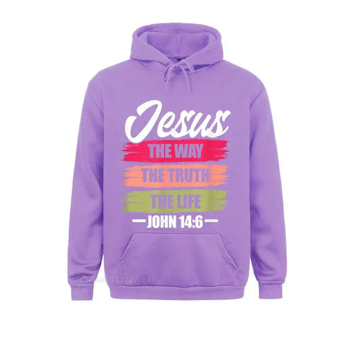 Jesus The Way Truth Life John Christian Bible Verse Hooded Pullover