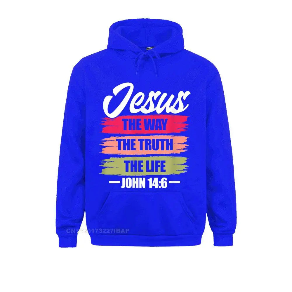 Jesus The Way Truth Life John Christian Bible Verse Hooded Pullover