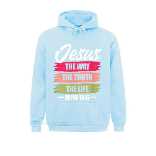 Jesus The Way Truth Life John Christian Bible Verse Hooded Pullover