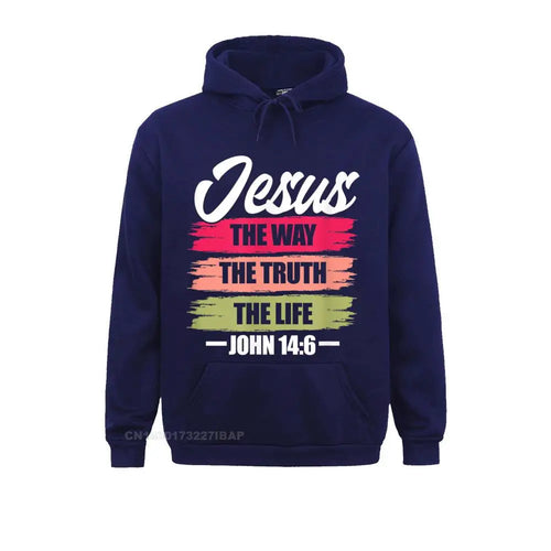 Jesus The Way Truth Life John Christian Bible Verse Hooded Pullover