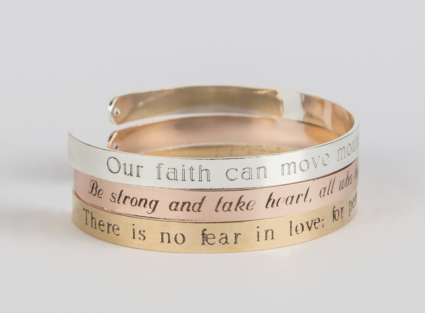 Custom Scripture Quote Bracelet, Personalized Engraved Bible Quote,