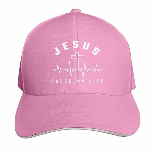 Jesus Saved My Life Hat Christian Baseball Cap Washed Cotton Denim Dad