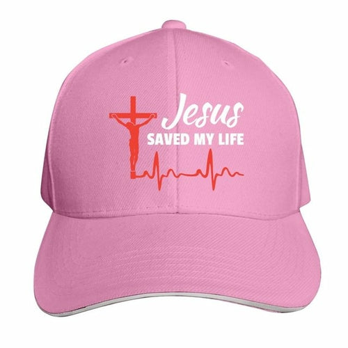 Jesus Saved My Life Hat Christian Baseball Cap Washed Cotton Denim Dad