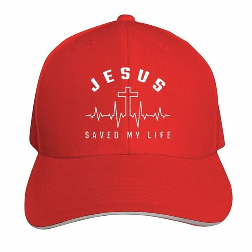 Jesus Saved My Life Hat Christian Baseball Cap Washed Cotton Denim Dad