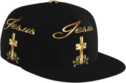 Religious Christian Faith Jesus Flat Bill Brim Baseball Cap Cool Hip