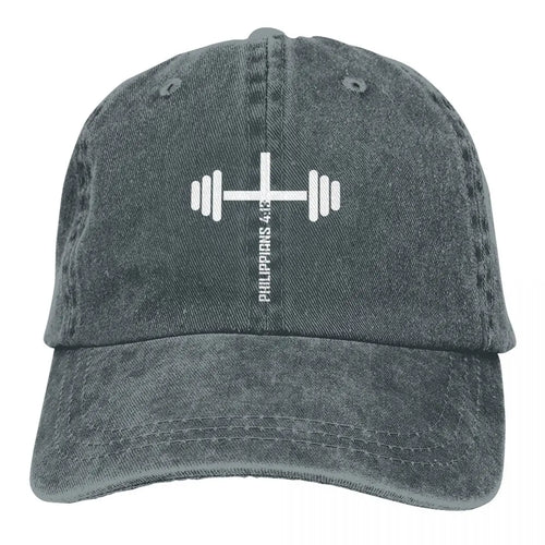 Christian Fitness Philippians 4 13 Bible Verse Baseball Caps Peaked