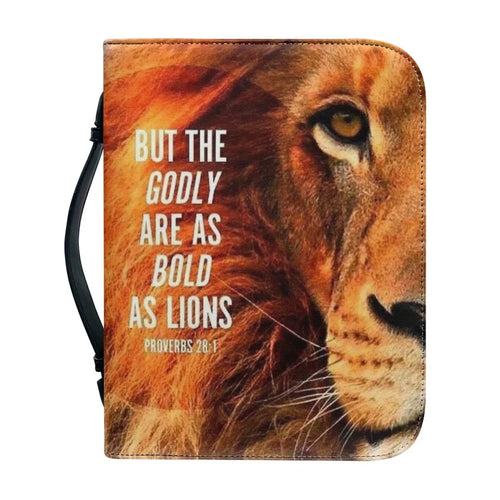 Classic Lion Bible Verse Sentence Print Bible Cover Case for Women