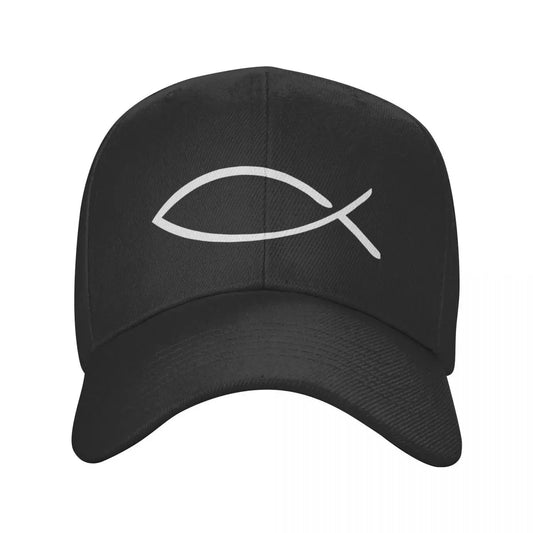 Custom Jesus Fish Baseball Cap Women Men Adjustable Christian Trucker