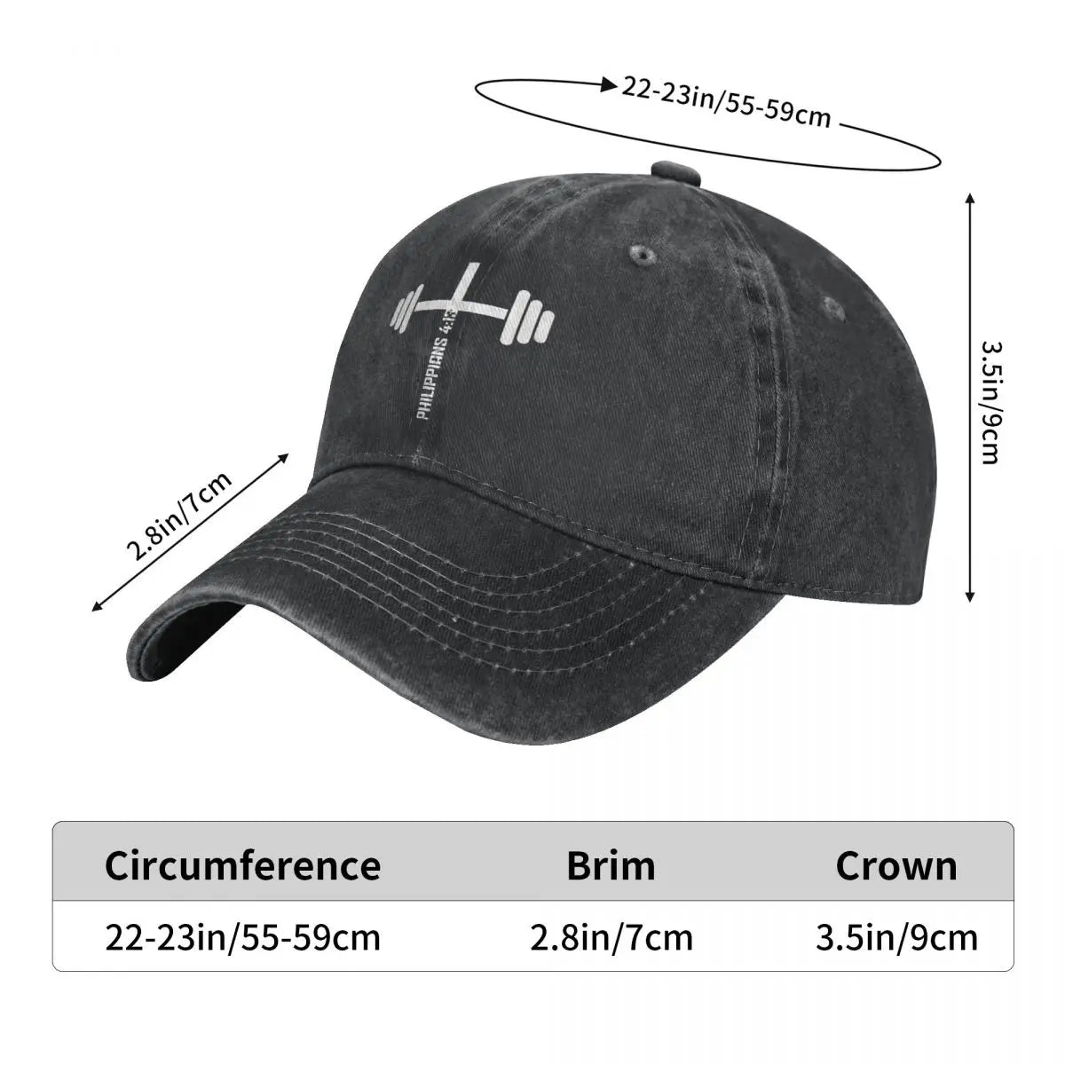 Christian Fitness Philippians 4 13 Bible Verse Baseball Caps Peaked