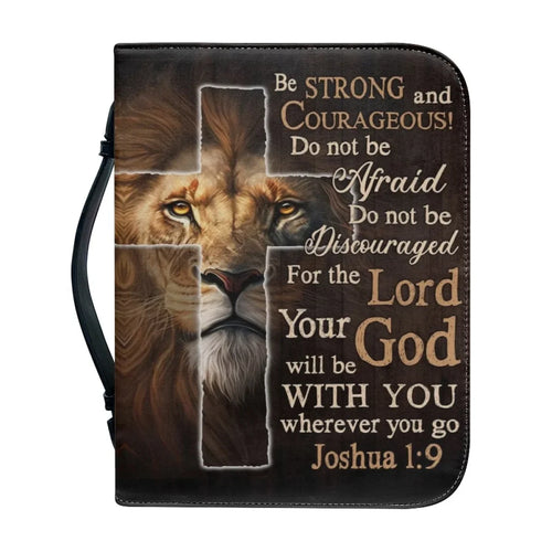 Classic Lion Bible Verse Sentence Print Bible Cover Case for Women