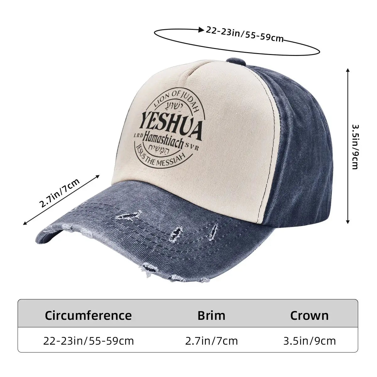 Christian Gift Hats Yeshua Hamashiach Jesus The Messiah Baseball Cap