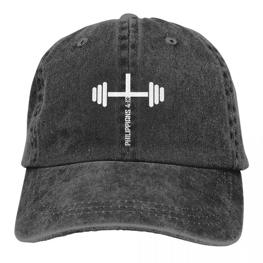 Christian Fitness Philippians 4 13 Bible Verse Baseball Caps Peaked