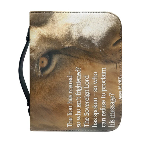 Classic Lion Bible Verse Sentence Print Bible Cover Case for Women