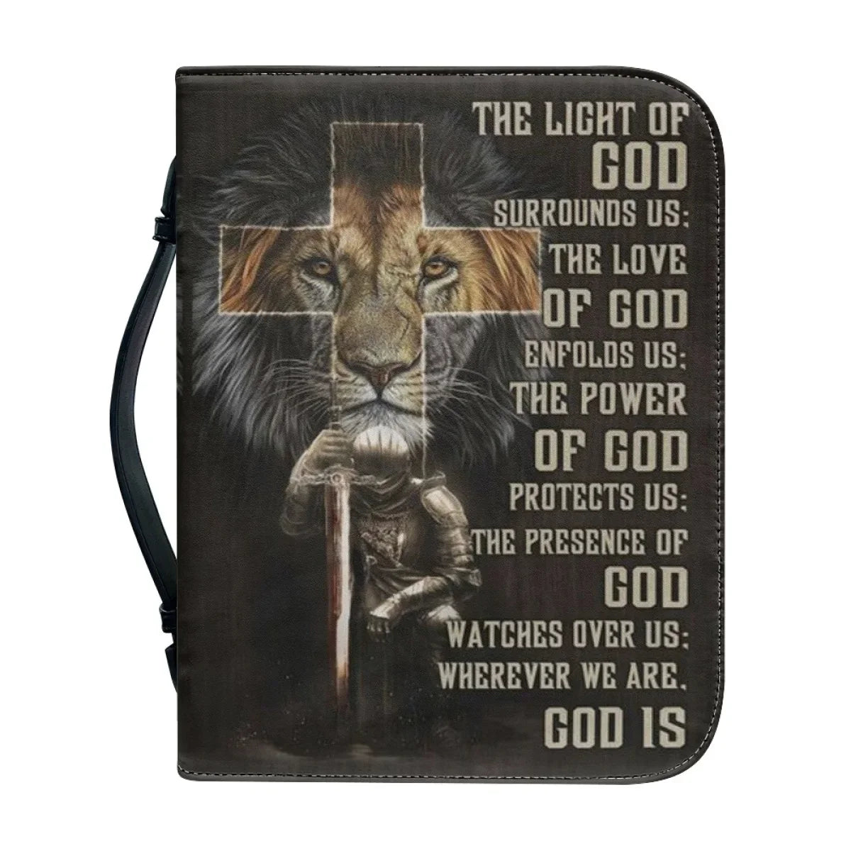 Classic Lion Bible Verse Sentence Print Bible Cover Case for Women