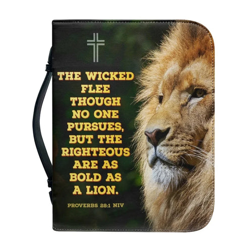 Classic Lion Bible Verse Sentence Print Bible Cover Case for Women