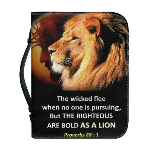 Classic Lion Bible Verse Sentence Print Bible Cover Case for Women