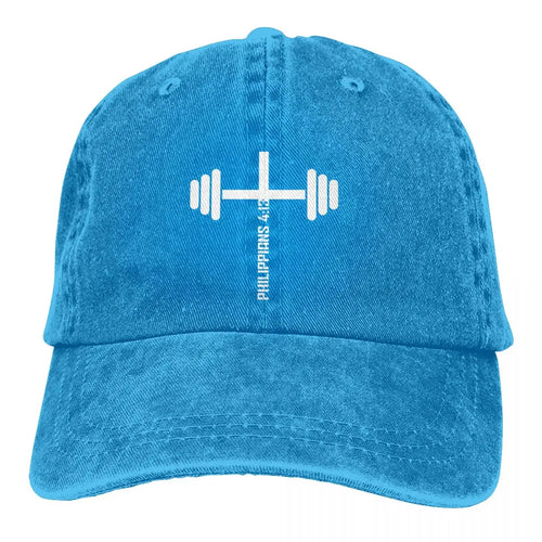 Christian Fitness Philippians 4 13 Bible Verse Baseball Caps Peaked