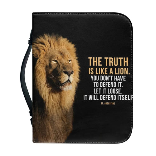 Classic Lion Bible Verse Sentence Print Bible Cover Case for Women