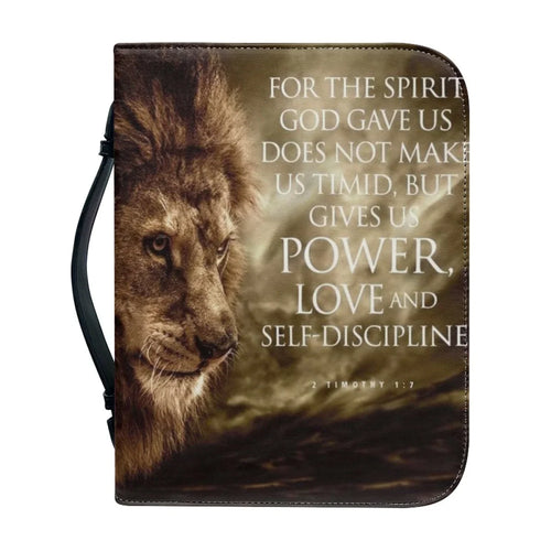 Classic Lion Bible Verse Sentence Print Bible Cover Case for Women