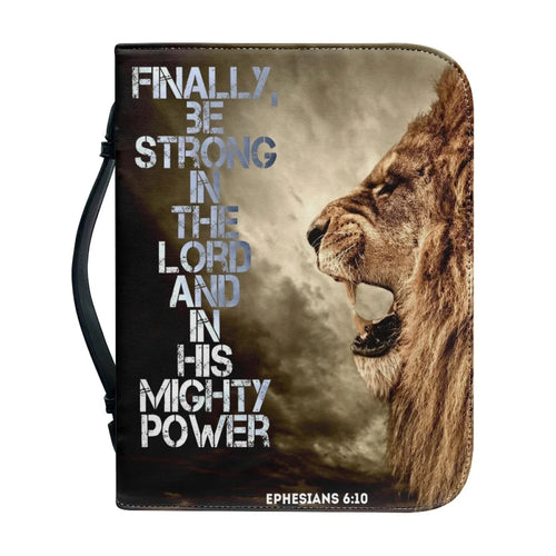 Classic Lion Bible Verse Sentence Print Bible Cover Case for Women