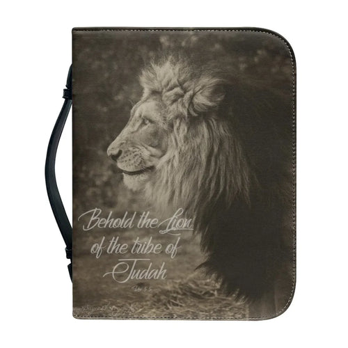 Classic Lion Bible Verse Sentence Print Bible Cover Case for Women