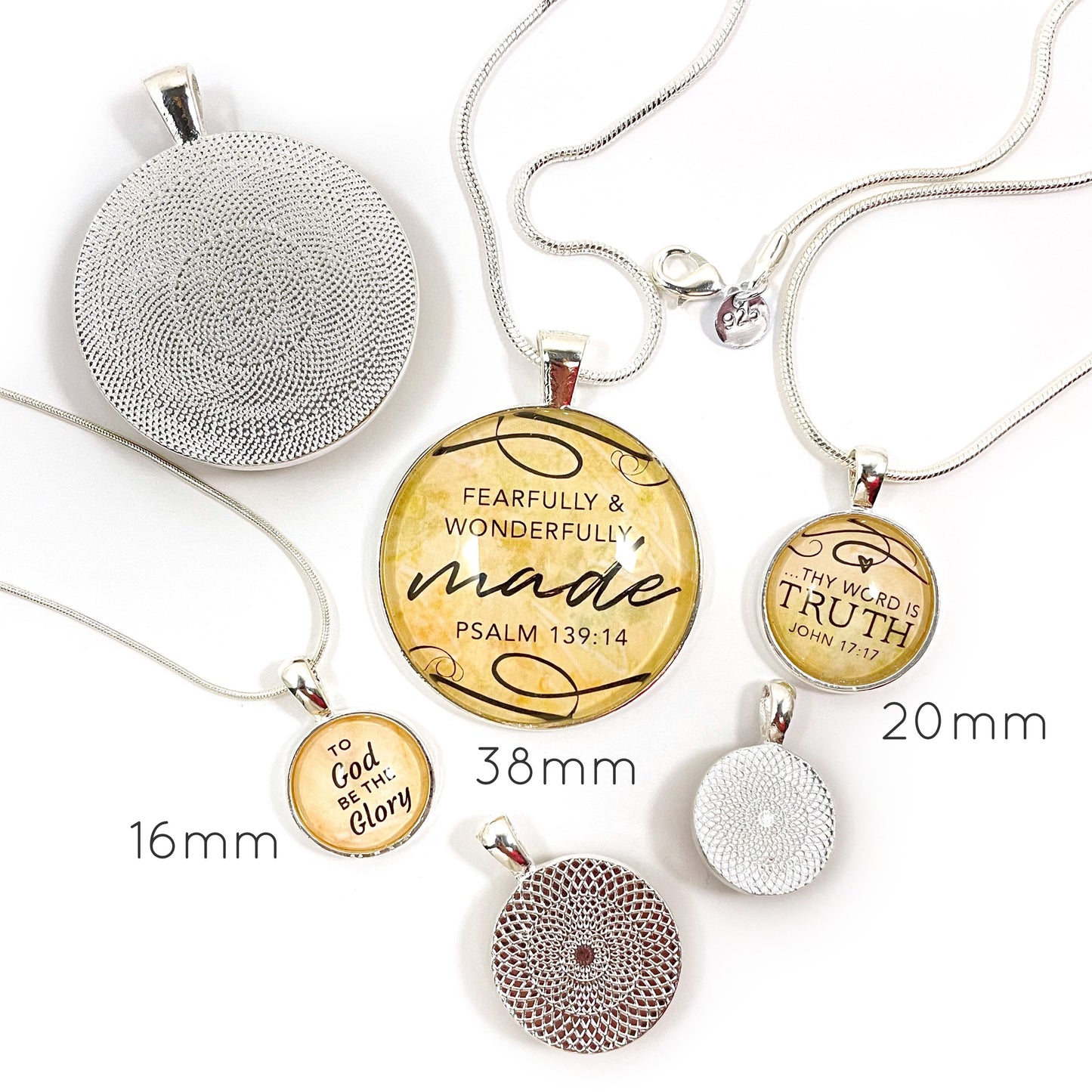 Encouraging Scriptures Pendant Necklace - Silver-Plated Christian