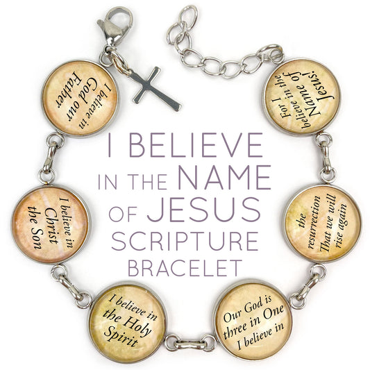 I Believe In the Name of Jesus – Apostle's Creed Glass Charm Stainless