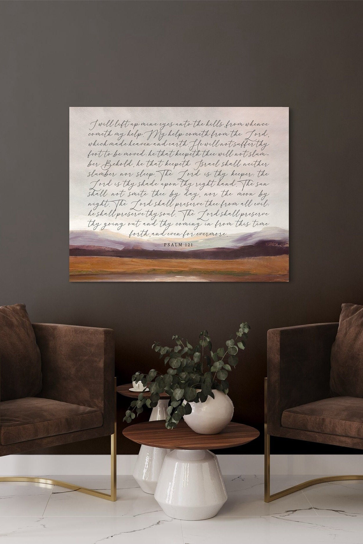 PSALM 121 | I Will Lift Up My Eyes to the Hills | Vintage Canvas