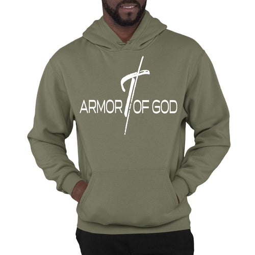 Mens Graphic Hoodie Armor of God Cross