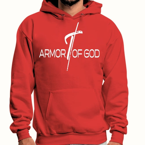 Mens Graphic Hoodie Armor of God Cross