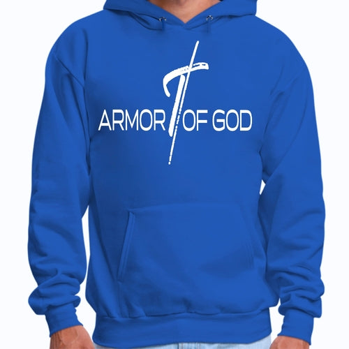 Mens Graphic Hoodie Armor of God Cross