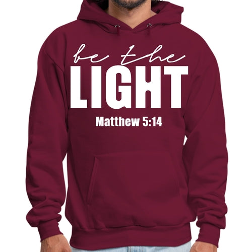 Mens Graphic Hoodie be the Light Inspirational Art Illustration