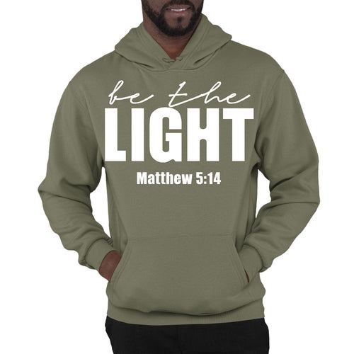 Mens Graphic Hoodie be the Light Inspirational Art Illustration