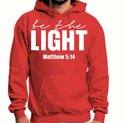 Mens Graphic Hoodie be the Light Inspirational Art Illustration