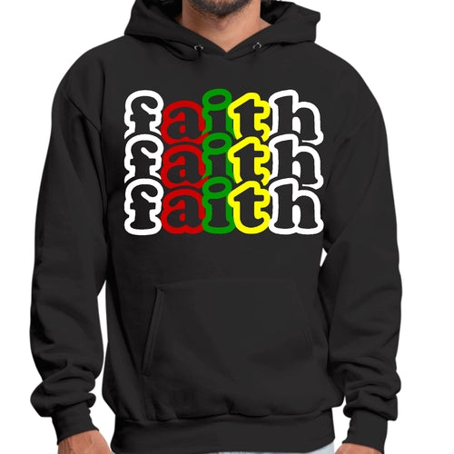 Mens Graphic Hoodie Faith Stack Multicolor Illustration