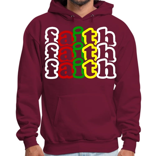 Mens Graphic Hoodie Faith Stack Multicolor Illustration