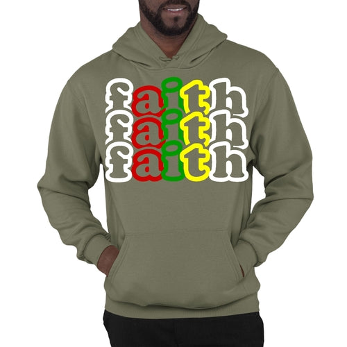 Mens Graphic Hoodie Faith Stack Multicolor Illustration