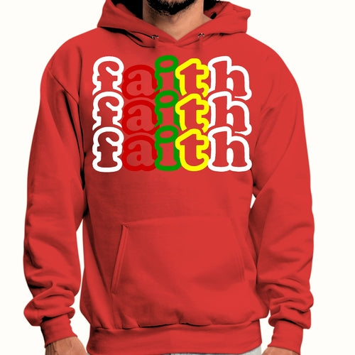 Mens Graphic Hoodie Faith Stack Multicolor Illustration