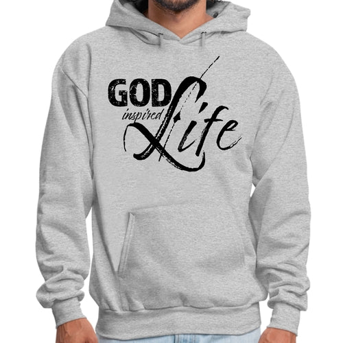 Mens Graphic Hoodie God Inspired Life Black Illustration