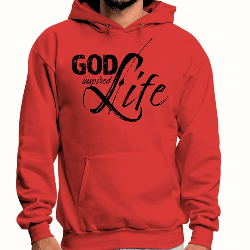 Mens Graphic Hoodie God Inspired Life Black Illustration