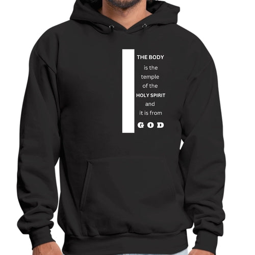 Mens Graphic Hoodie the Body is the Temple of the Holy Spirit -