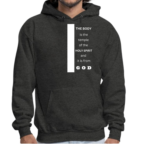 Mens Graphic Hoodie the Body is the Temple of the Holy Spirit -