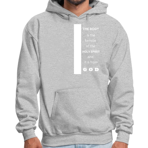 Mens Graphic Hoodie the Body is the Temple of the Holy Spirit -