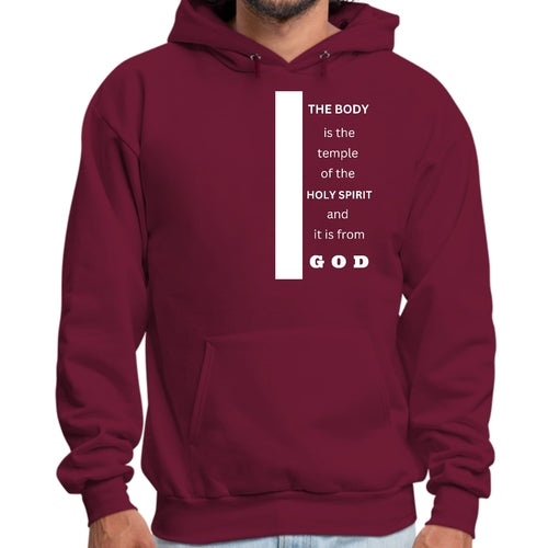 Mens Graphic Hoodie the Body is the Temple of the Holy Spirit -