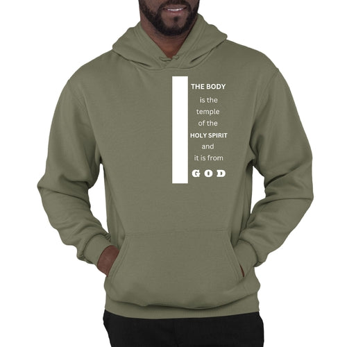 Mens Graphic Hoodie the Body is the Temple of the Holy Spirit -